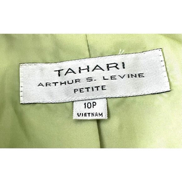 Tahari Arthur S. Levine Women’s Green Belted Textured Button-Up Blouse Size 10P - Picture 6 of 8